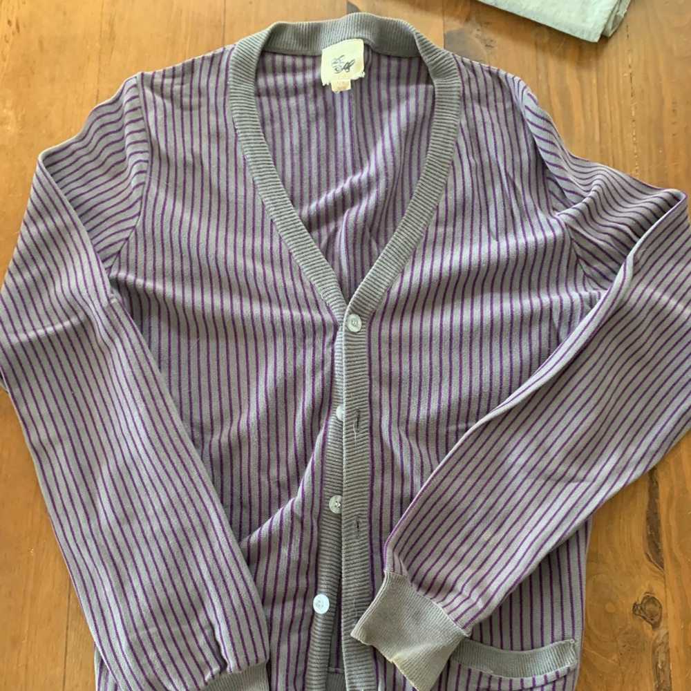 wool striped cardigan